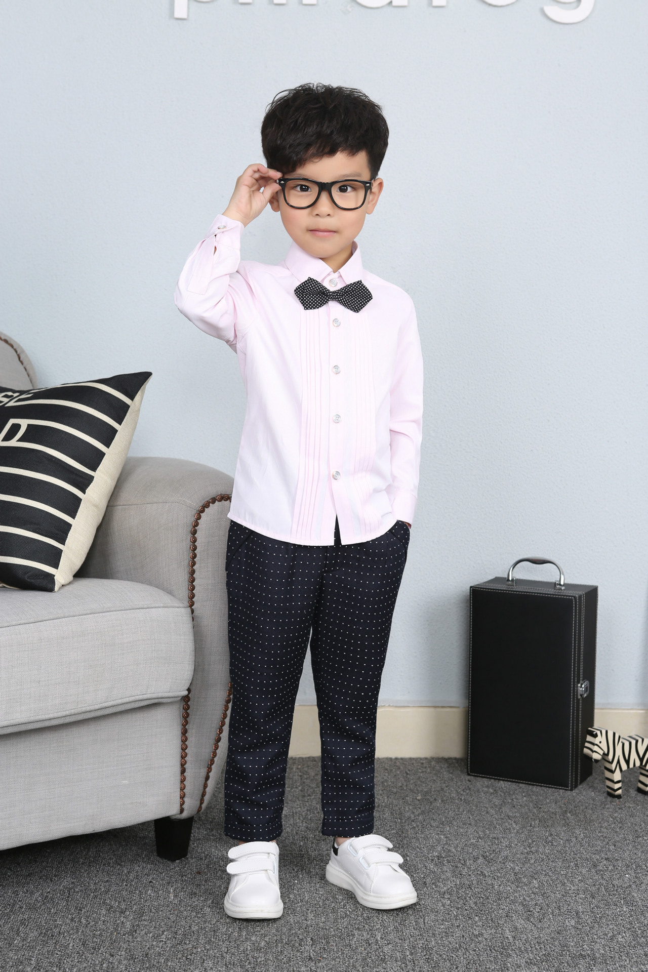 一件待发儿童衬衫2018春秋款男童衬衫韩版长袖童装宝宝打底上衣