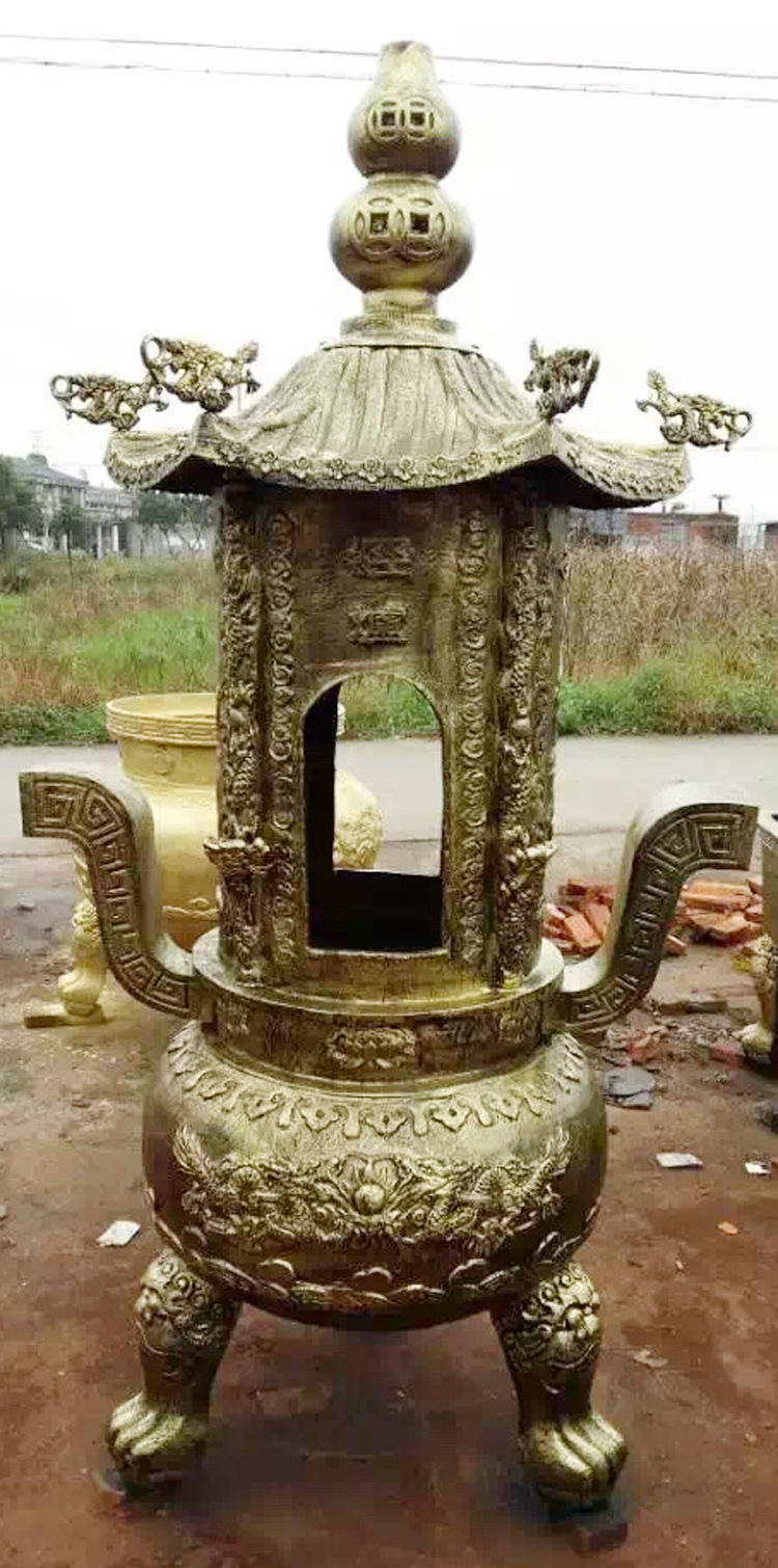 寺院铜铁蜡烛台长方形蜡烛亭 不锈钢六角蜡烛台