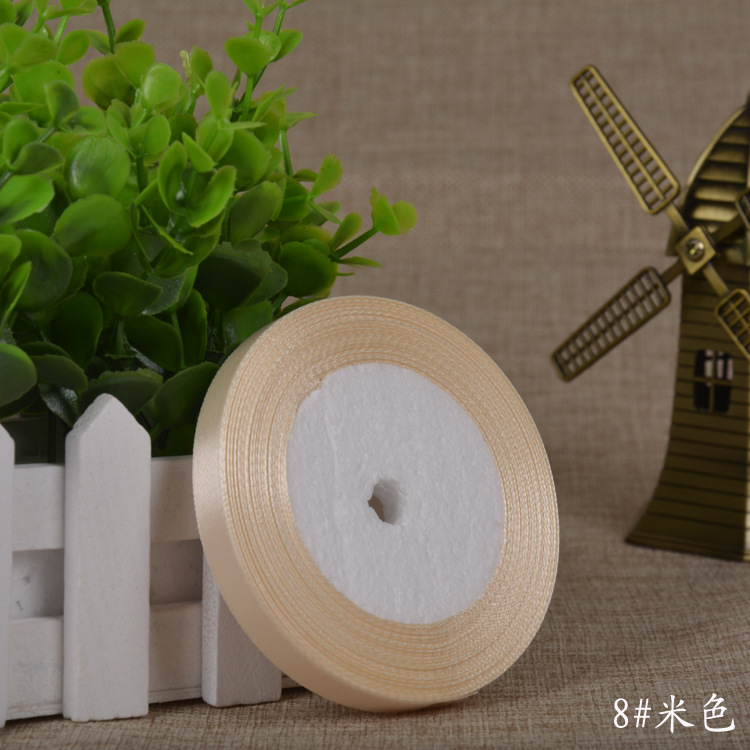 Factory Direct Sales 1cm Wide Polyester Satin Ribbon Wedding Bow Gift Packing Ribbon Wholesale Ribbon