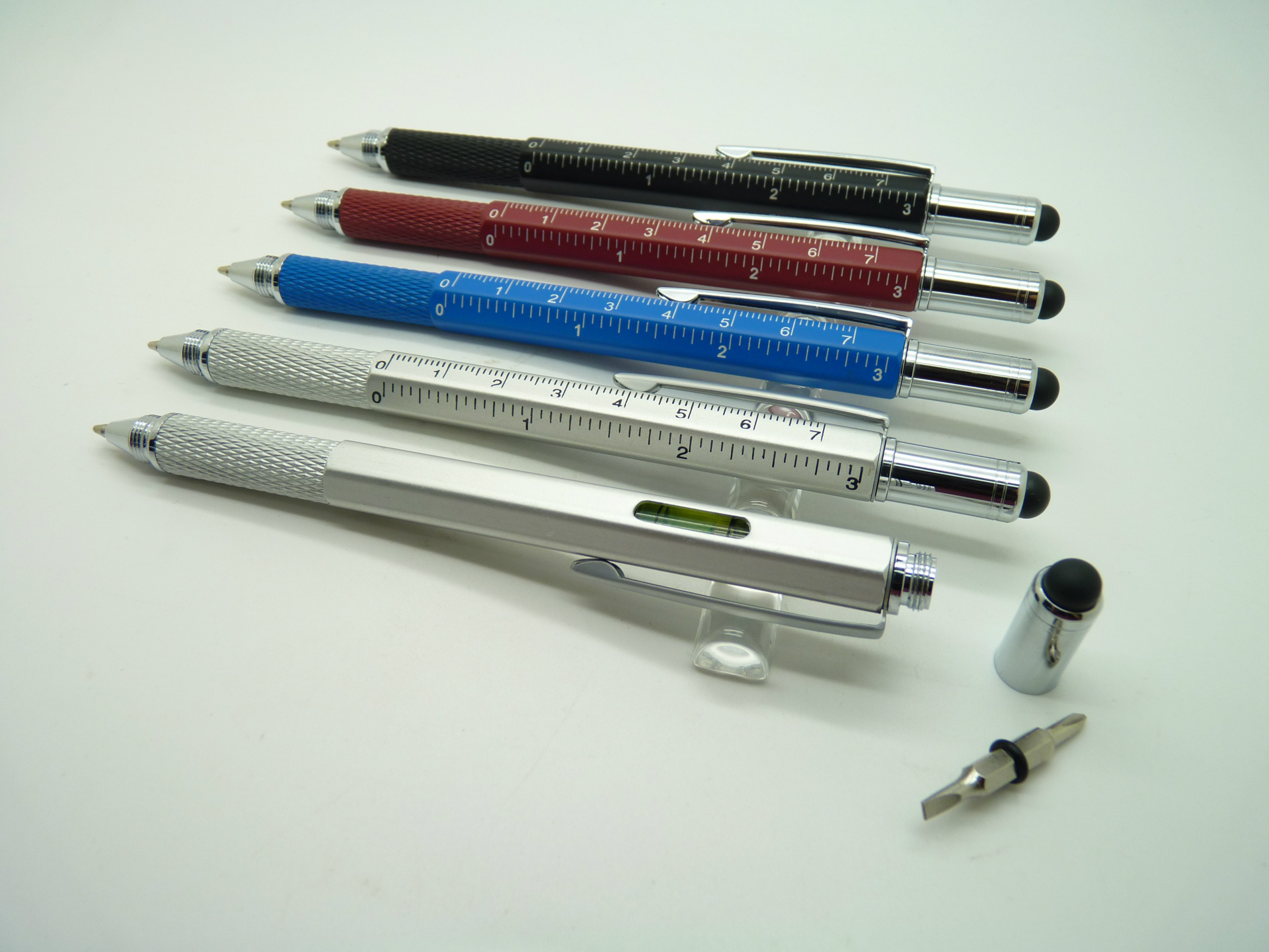 尺子笔 多功能六合一金属圆珠笔 创意尺子工具笔 螺丝刀电容触屏