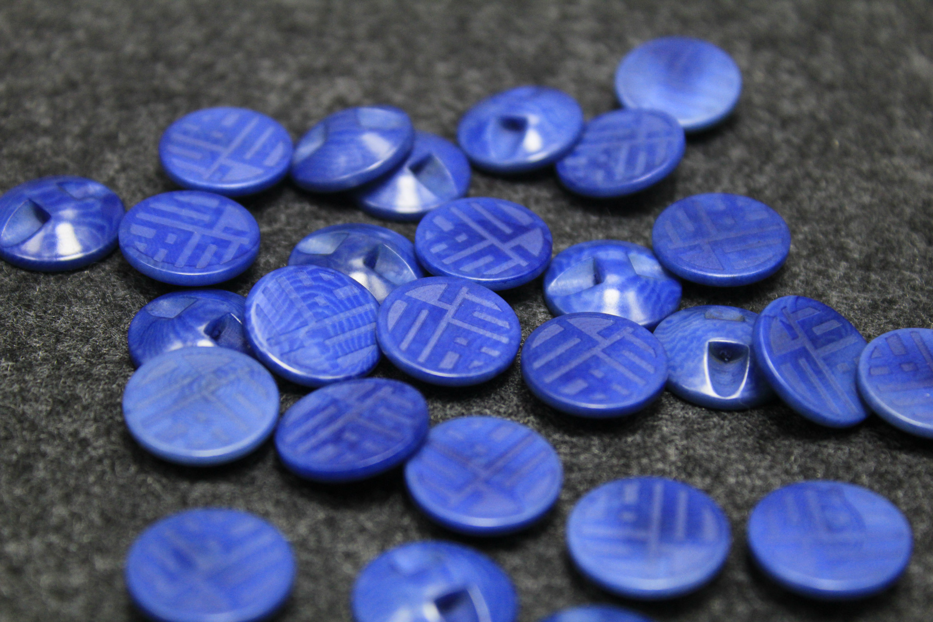 蓝色纽扣福禄寿喜财字果实扣平面暗眼扣中国风纽扣衬衫毛衣扣子