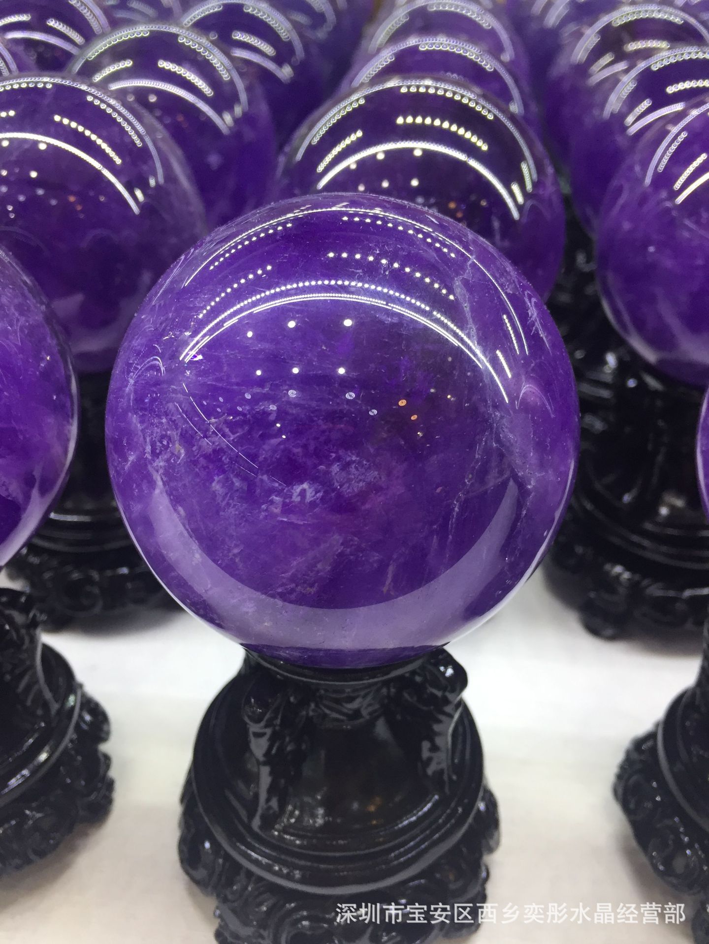 天然紫色水晶球家居摆件 水晶球工艺品 工艺品家居摆件紫水晶球