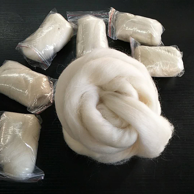 羊毛毡戳戳乐手工diy原料 材料包填充 羊毛条 原毛50s 粗毛条