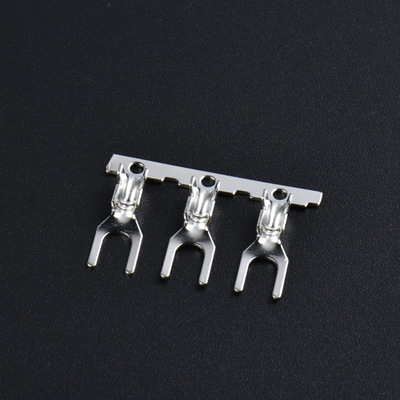 批发y型端子 铜镀锡 0.5厚 1.25-3 横向 双包脚 3.2u形接线端子