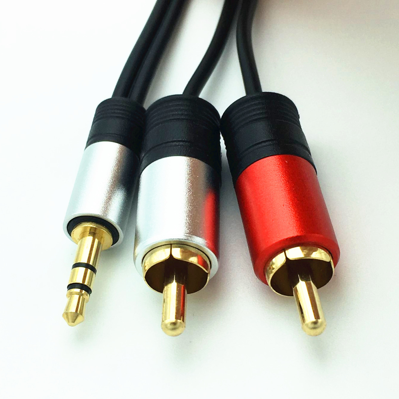 5一分二音频线3.5转双莲花头2rca音响电脑音箱线莲花线25cm