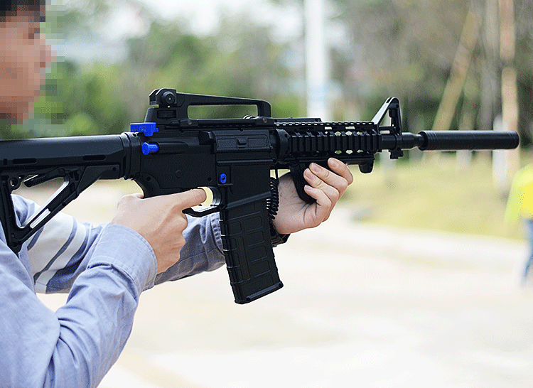 浩威二代m4下供弹水弹枪 锦明二代电动连发冲锋枪锂电版cs对战