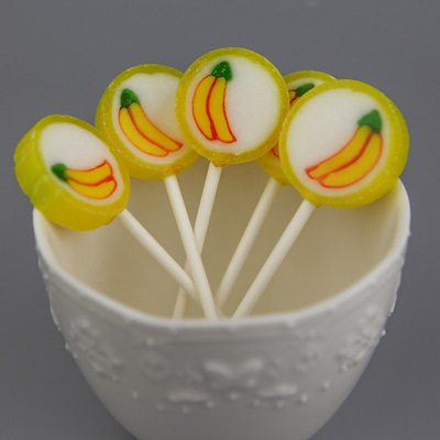 棒棒堂花式礼物水果味香蕉 棒棒糖硬糖糖果6g短支 2斤(整袋)