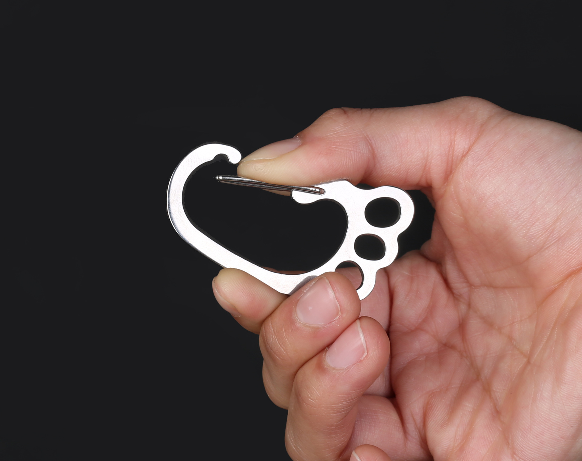 不锈钢小脚丫钥匙扣多环男女汽车腰挂钥匙圈创意个性防丢挂饰