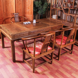 鸡翅木实木茶台虎爪茶桌现货实木家具古典高档红木家具定制批发