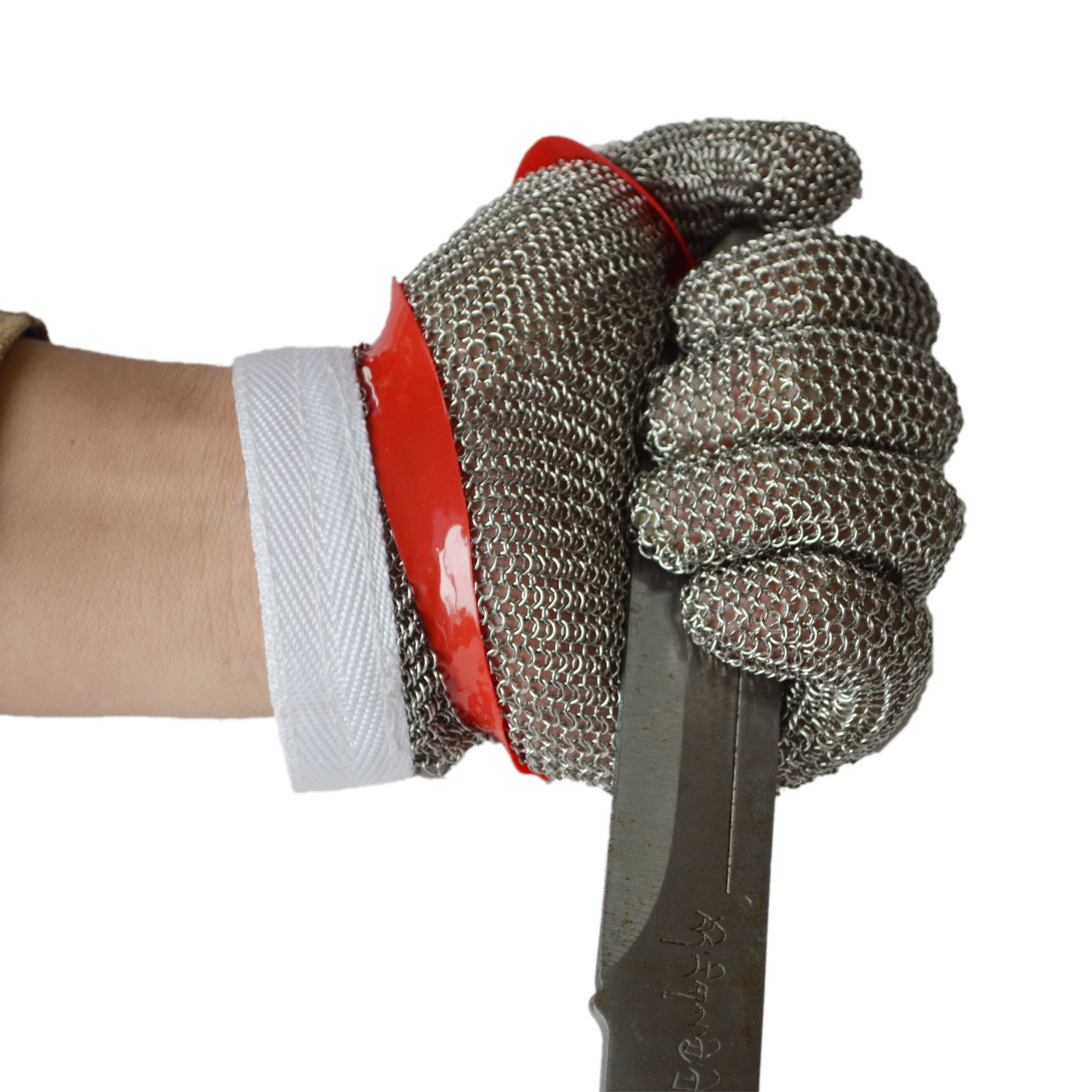 批量供应不锈钢防切割钢丝手套铁手套国产钢环裁切防割金属手套