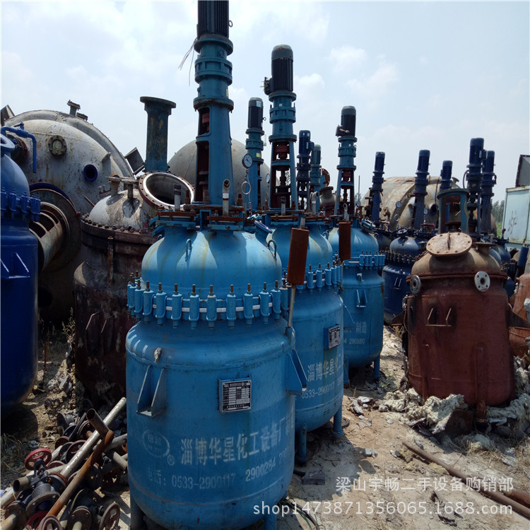 出售搪瓷反应釜 转让二手搪瓷反应釜 化工反应釜 5吨搪瓷反应釜