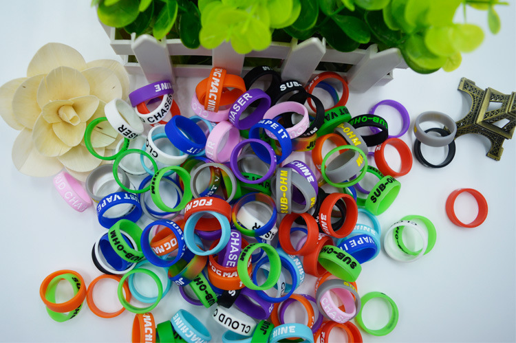 电子烟凹印硅胶圈装饰环 vap band凹印电子烟配件硅胶防滑逼格环