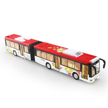 厂家批发天鹰加长双节公交车巴士合金车模型 儿童回力车玩具 摆件