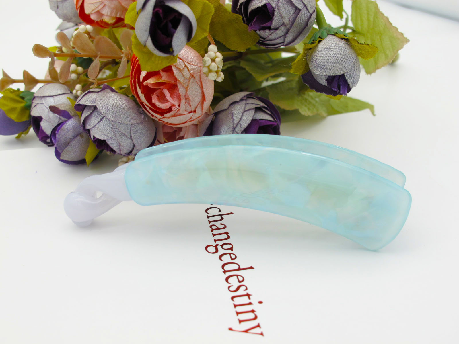 日韩赛璐珞材质女香蕉夹头饰马尾夹中花板发饰发夹子醋酸板材复古