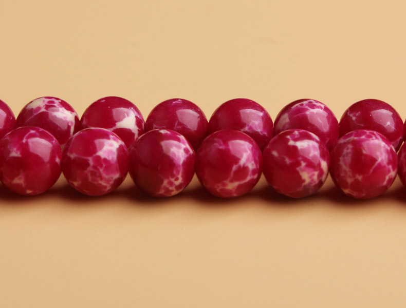 红色帝皇石散珠 diy饰品配件串珠 玫红帝皇石半成品批发