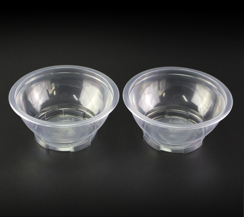 东优360ml欢乐碗一次性塑料碗透明胶碗汤碗加厚50只实惠装整箱6条