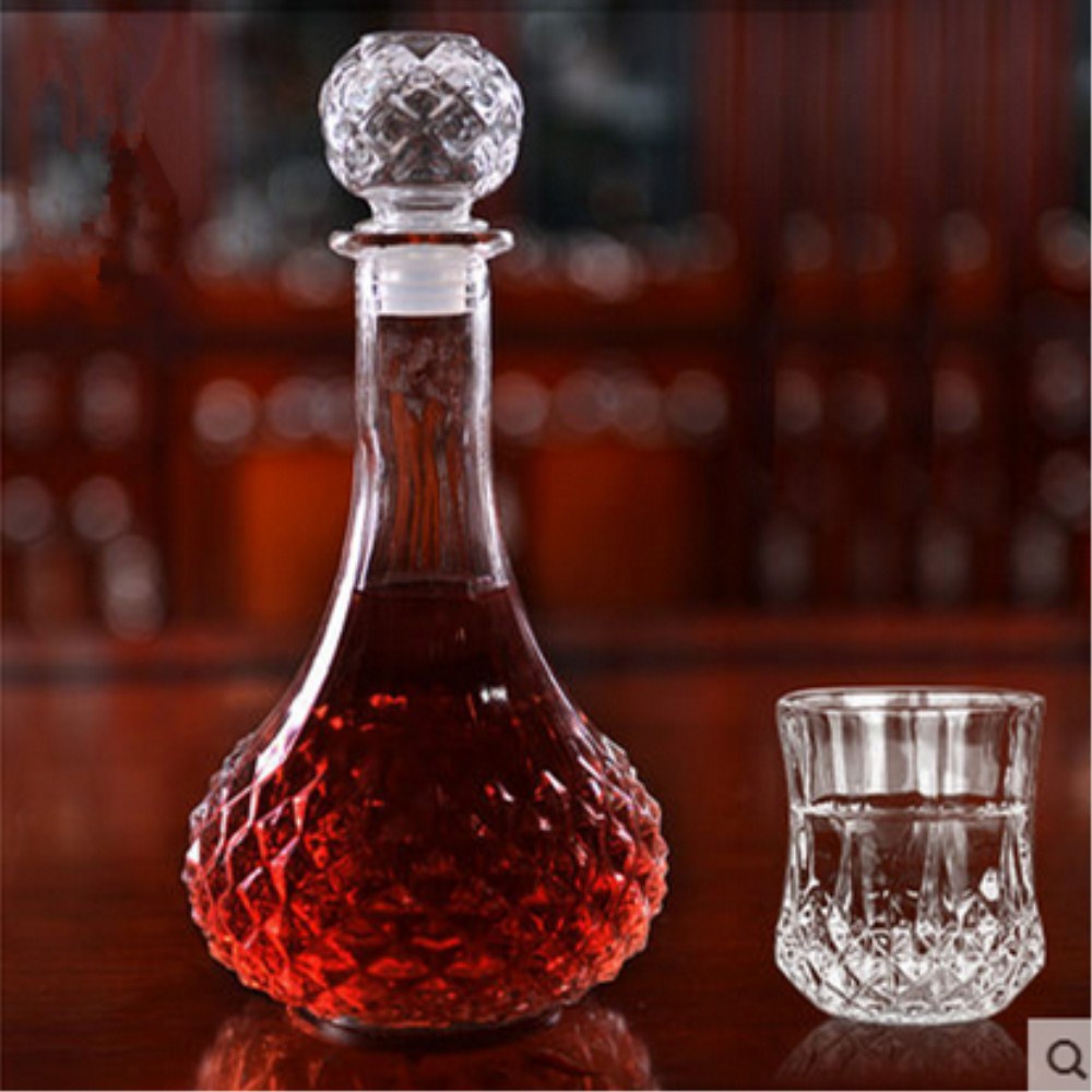 钻石玻璃醒酒器红酒瓶750ml欧式创意葡萄酒瓶酒具圆球醒酒器-阿里巴巴