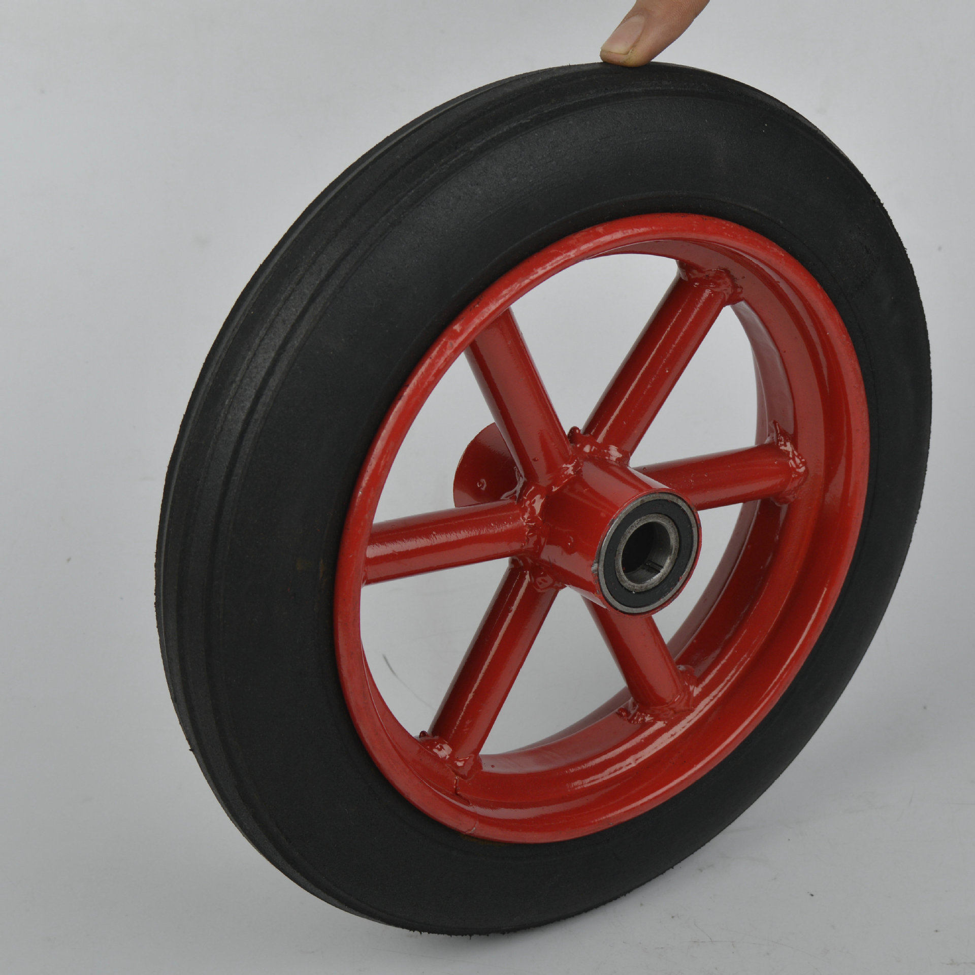 批发 耐磨球形工业脚轮 小推车减震静音橡胶轮胎 钢珠轴承实心轮