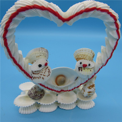 创意摆件 海螺贝壳工艺品小礼品 特色心形鸳鸯 送礼必备 生日礼物