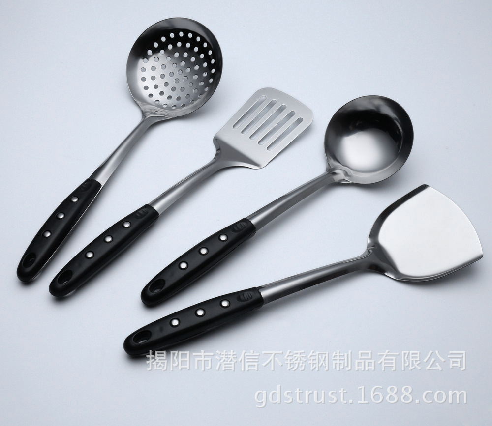 h厂家直销厨房厨具四件套 铲勺漏厨具套装/三钉柄彩盒装