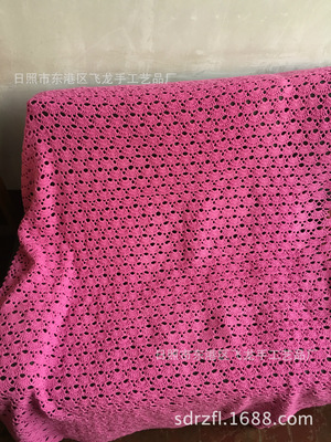 厂家加工定做手工钩针 正方形 工 艺沙发巾 钩编婴儿毯.盖毯等