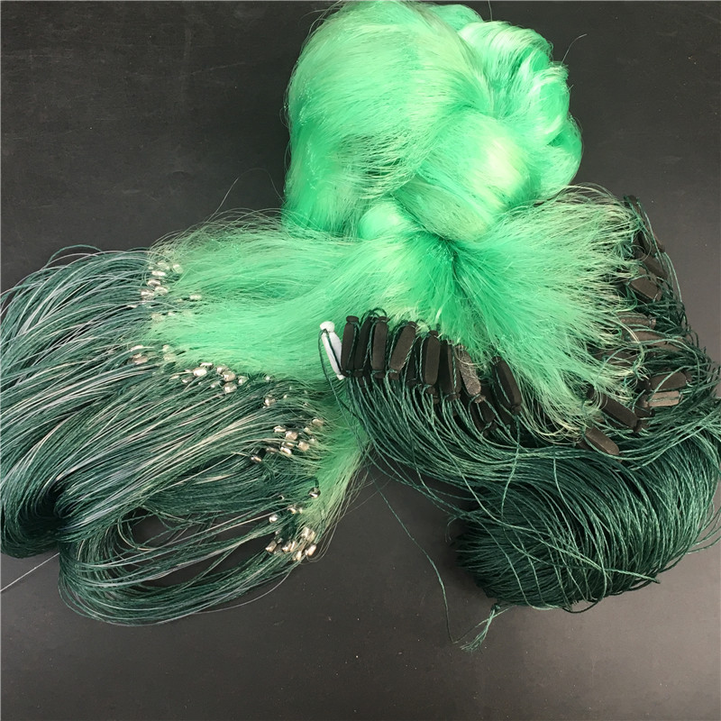 5米高100米三层渔网绿丝粘网捕鱼挂网水库捕鱼网批发