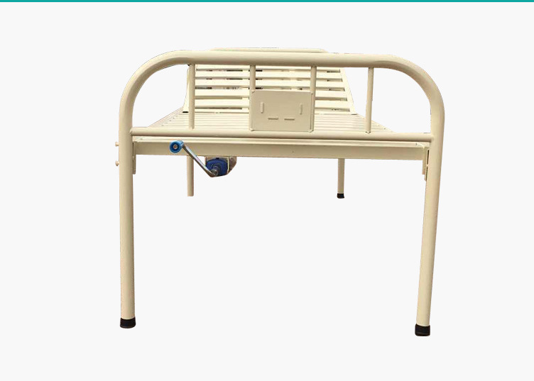 厂家供应手动单摇床 简约喷塑平板病床 医用瘫痪病人单摇护理床