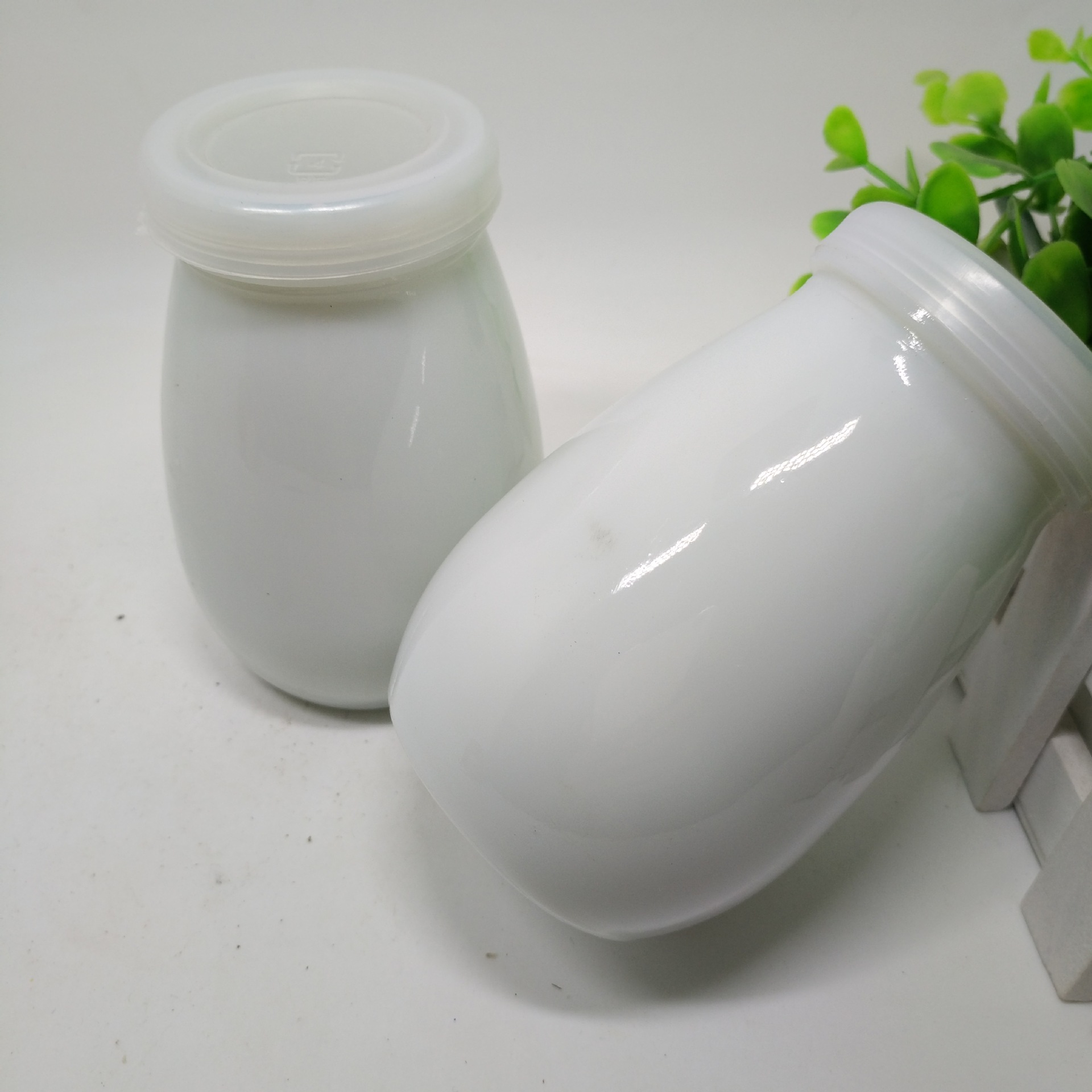 200ml240ml白瓷奶瓶布丁杯酸奶空瓶子支持加工定制乳白料玻璃奶瓶