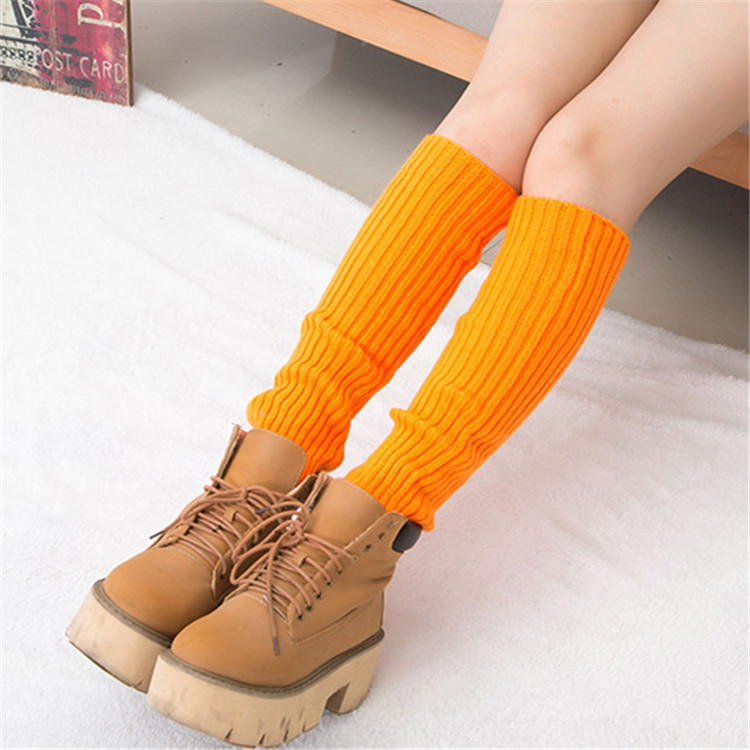 Amazon Cross-Border Autumn and Winter Dance Leg Warmer Women's Wool Long Fluorescent Foot Sock Knitted Bunching Socks Leggings Warm Wholesale