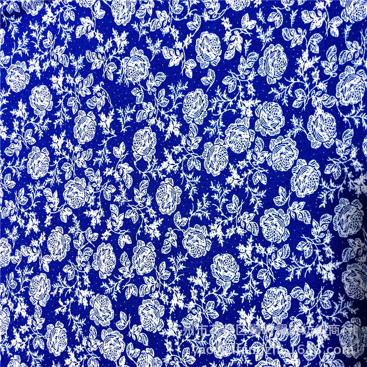 外贸现货小批日本和风布活性印田园风小碎花印花面料 可加工覆膜