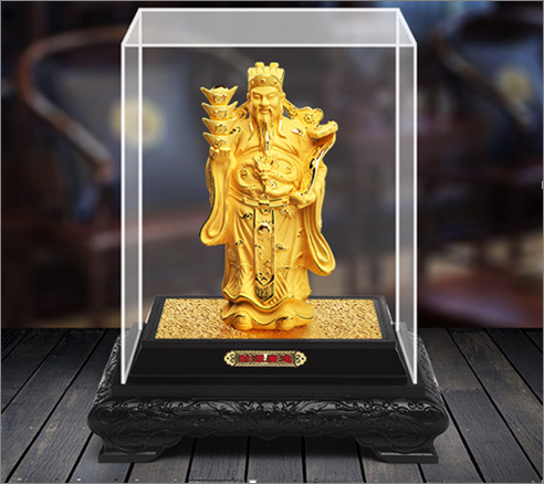 汽车4s店会销赠品财神佛像绒沙金摆件金财神商务馈赠礼品定制logo