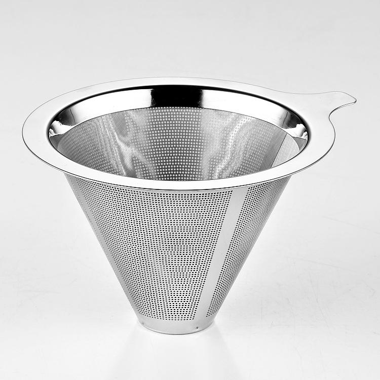 304#不锈钢双层咖啡漏网茶沫滤网茶具五金配件厨房过滤筛用品茶漏