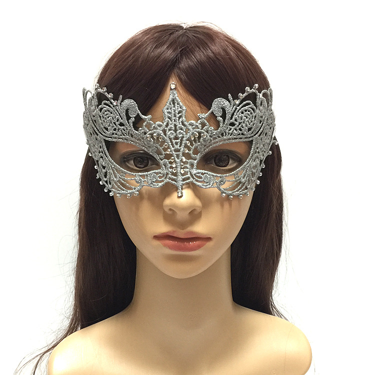 【神秘天使】化妆舞会精致镶钻蕾丝面具 万圣节黑色立体情趣眼罩