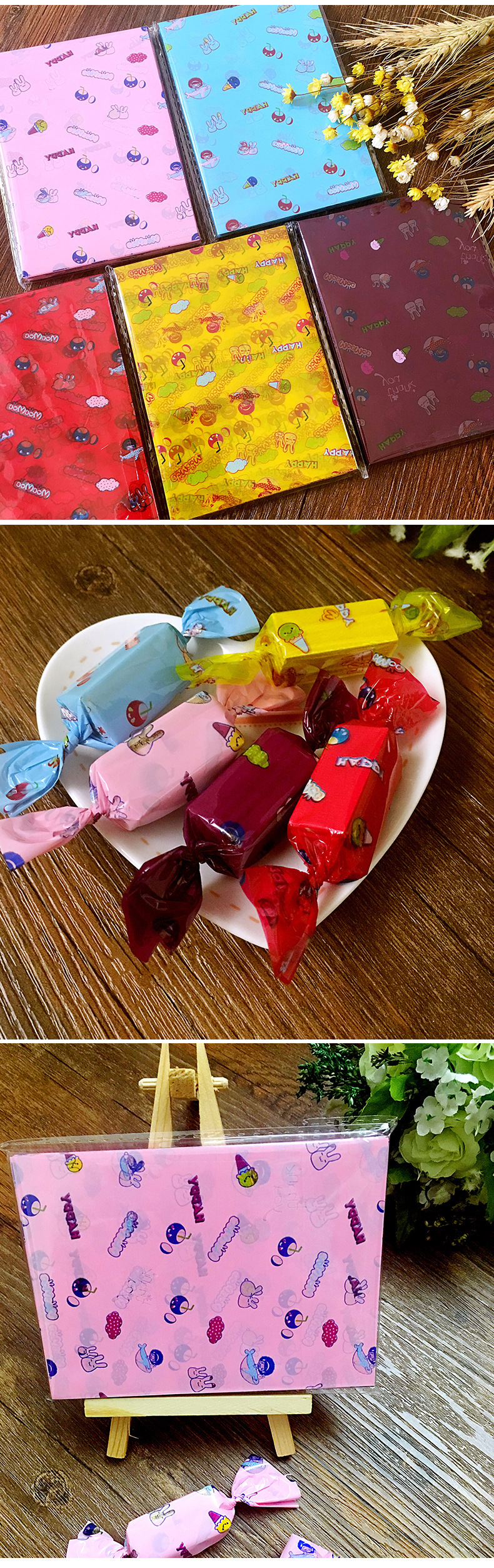 2021扭结玻璃纸 糖果包装纸 牛轧糖糖纸 通用卡通款 500张