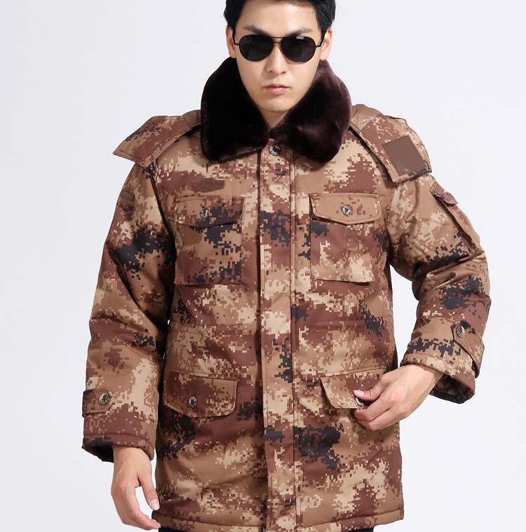 加厚冬季正品07荒漠迷彩作训大衣军大衣军迷户外防寒服装一件代发