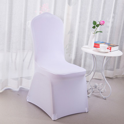 Factory Wholesale Wedding Hotel Banquet Hotel Chair Cover Elastic White All-Inclusive Chair Cover Stool Chair Cushion Thickened Spot