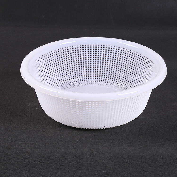 厂家直销 加厚塑料圆形筛 圆形塑料筐收纳篮洗菜篮子洗菜筐沥筐