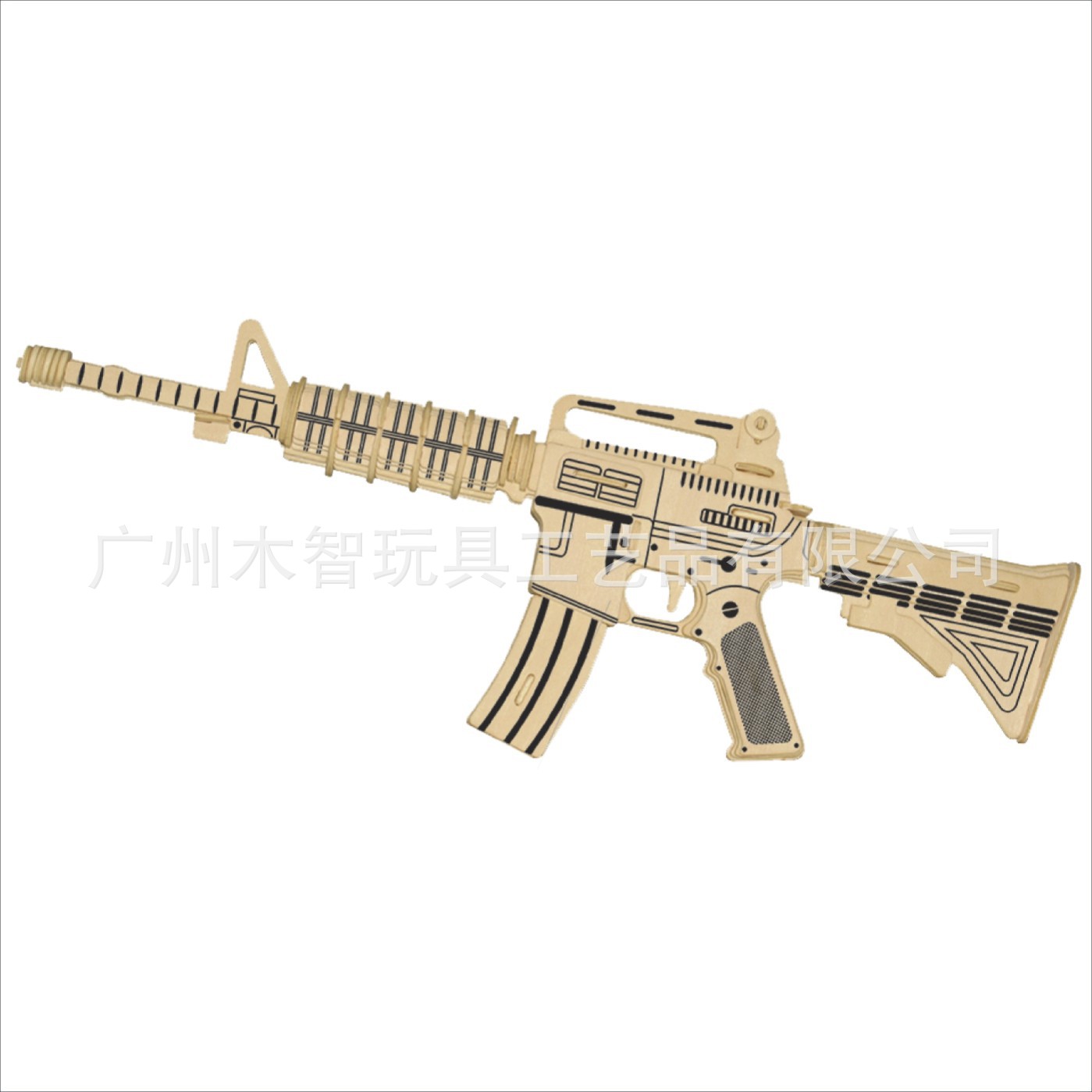 m4突击枪木质3d仿真模型/批发diy拼图拼板/热销儿童智力玩具