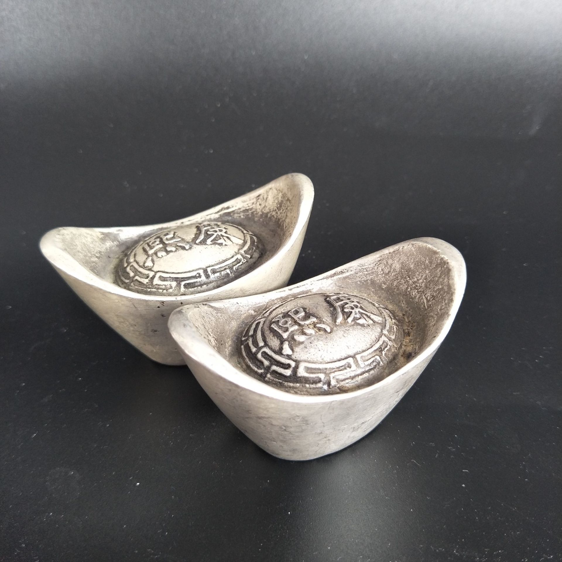 厂家直销仿古镀银元宝清朝十大皇帝元宝一套大清银锭古玩摆件批发