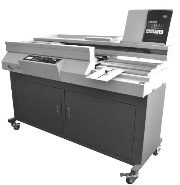 五豪60r全自动无线胶装机 胶装机标书胶装订机 侧胶双轮胶6cm厚