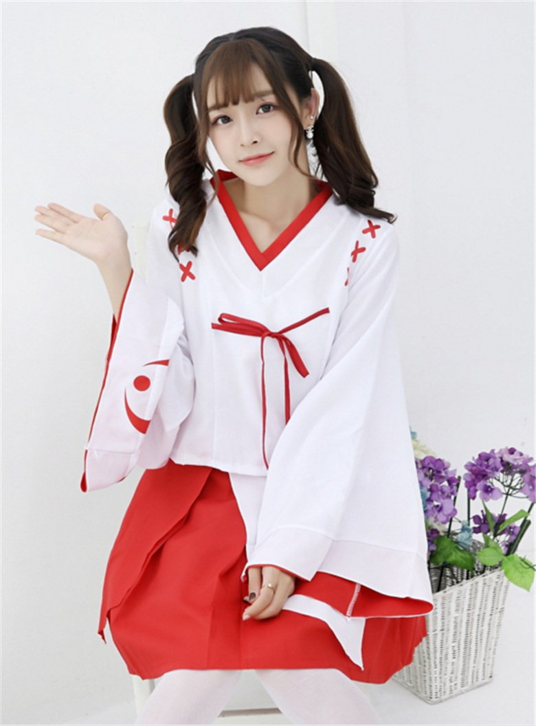 日本动漫新款新月和风改良版和服犬夜叉桔梗 巫女女装cosplay服装