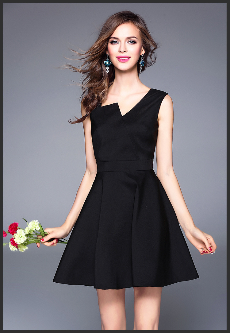 女装> 裙子 > 夏装新款女连衣裙欧洲站礼服女宴会无袖短款收腰显瘦