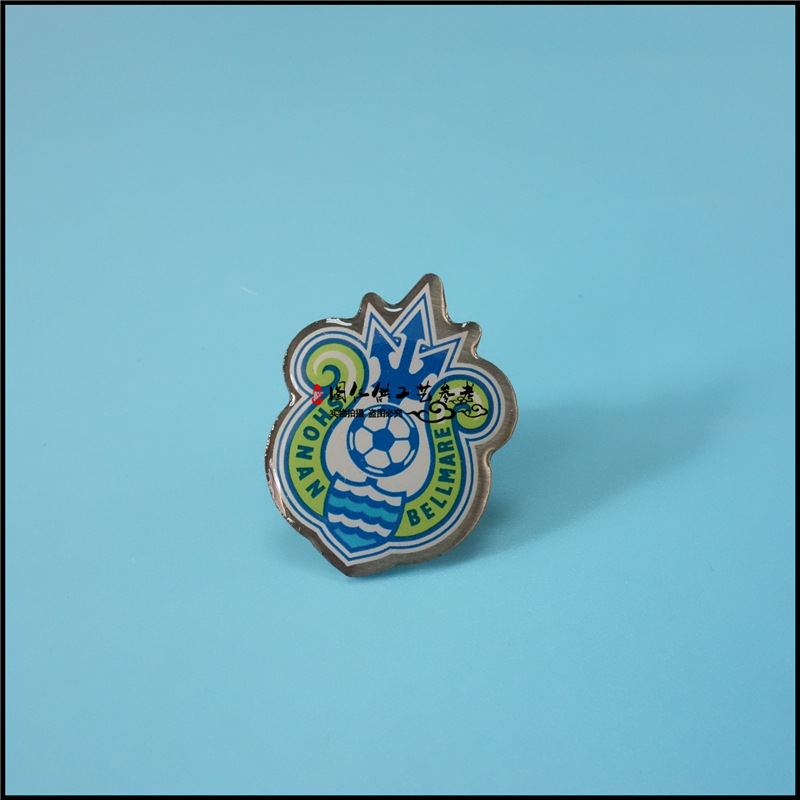 加工定做运动会活动赠品金属徽章印刷滴胶胸牌 足球系列徽章胸针