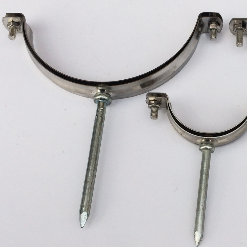 优质供应110mm半不锈钢ppr管卡 金属轻型圆形管道箍钉子铁