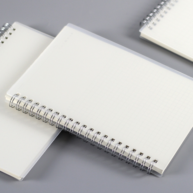 2019新品空白方格点阵横线透明本笔记本 a5加厚pp面线圈本记事本