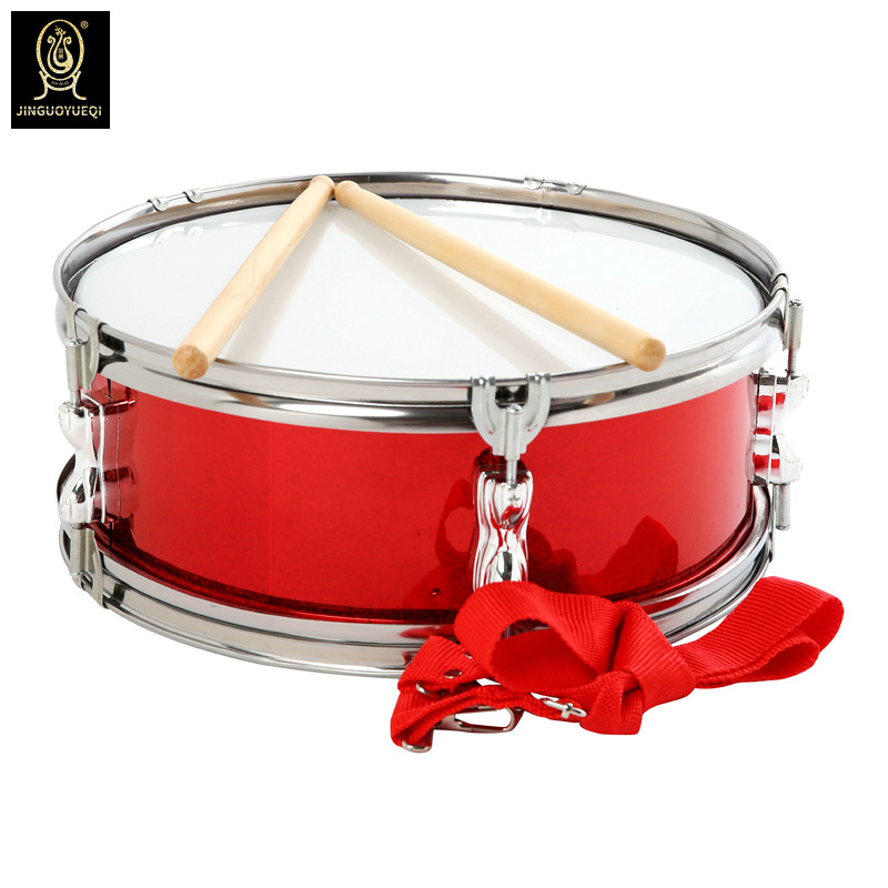 金果乐器红色13寸不锈钢压圈小军鼓队鼓少先队鼓号队小鼓厂家直销