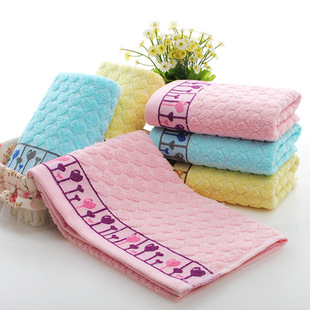 批发14支弱捻棉提花断档加厚爱心毛巾 加工定制纺织日用品