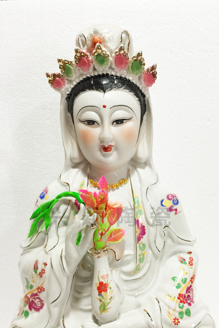 陶瓷工艺品观音佛像摆件白玉观世音菩萨精美摆件 厂家直销批发