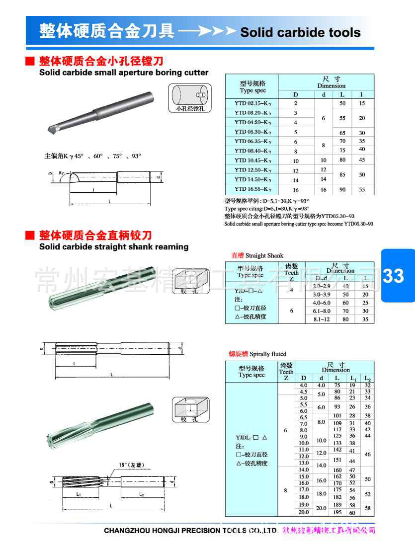 整体硬质合金镗刀 小孔径镗刀 整体硬质合金直柄刀柄