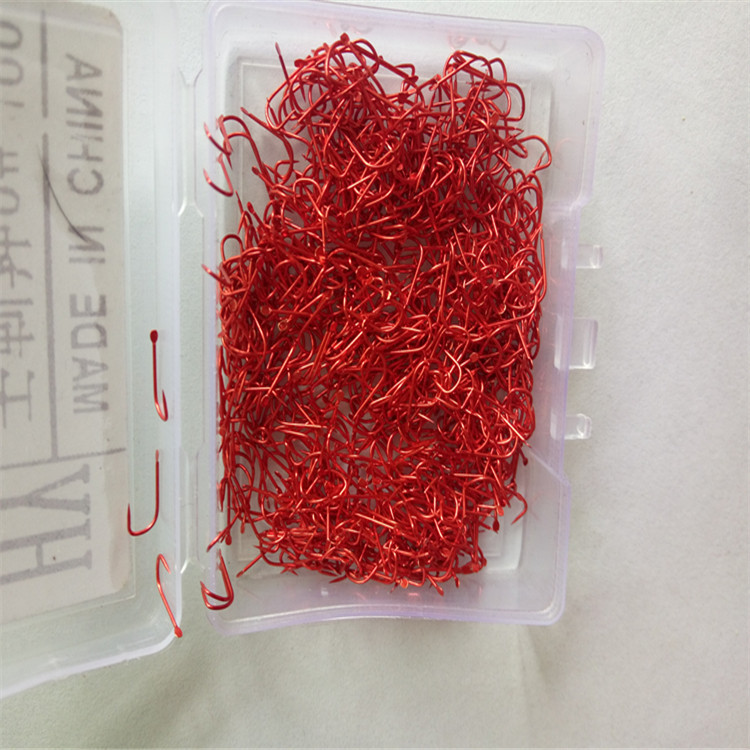 厂家批发红色赤袖无刺进口鱼钩高碳鱼钩